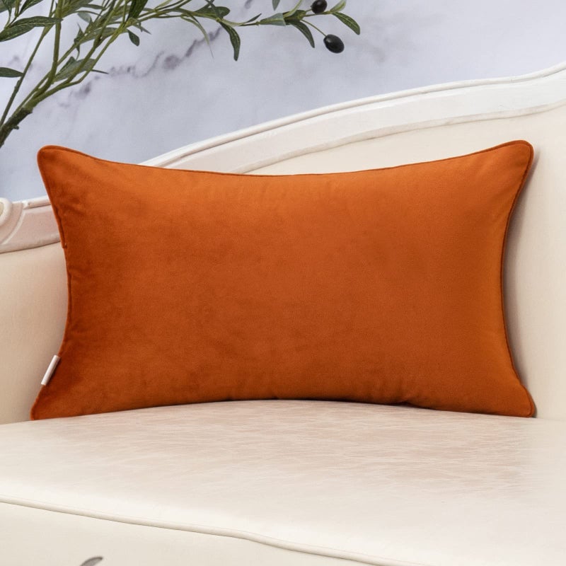 Yangest Orange Throw Pillow Cover Wavy Cushion Cover Modern Zippered Rectangular Pillowcase for Sofa Couch Bedroom Living Room Home Decorative, 12x20 Inch - Image 2